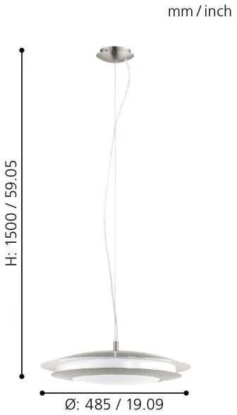 Eglo 98044 - Lampadario LED RGB dimmerabile a sospensione con filo MONEVA-C LED/27W/230V