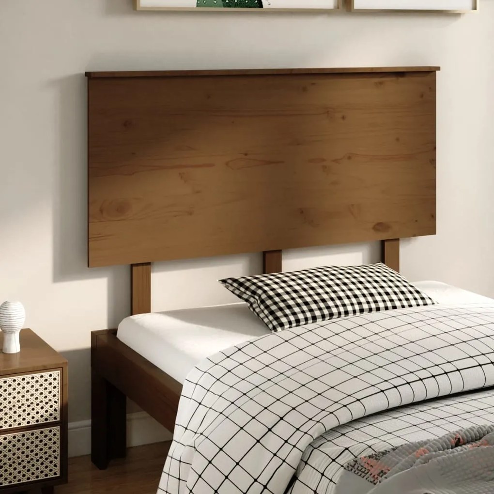 Testiera Per Letto Ambra 124x6x82,5cm İn Legno Massello Di Pino /