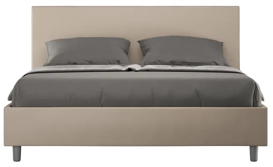 Letto matrimoniale contenitore imbottito 160x200 similpelle tortora Adele