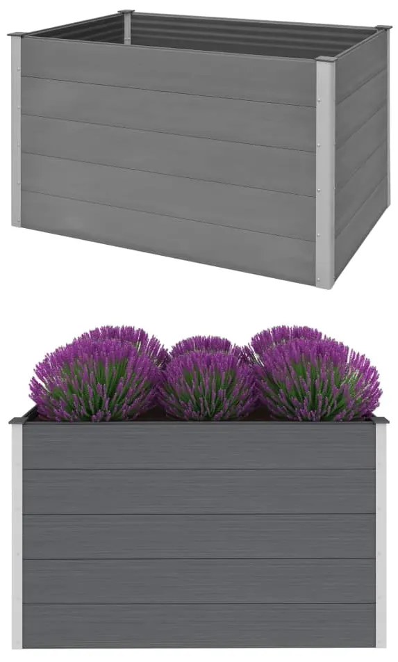 Letto Rialzato Da Giardino İn Wpc 150x100x91 Cm Grigio /