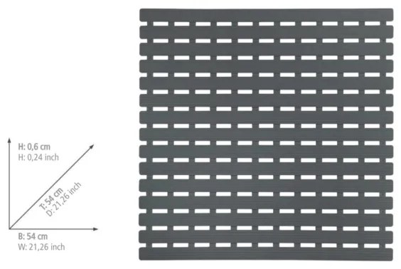 WENKO 23125100-Tappetino doccia antiscivolo ARINOS 54x54 cm grigio/grigio