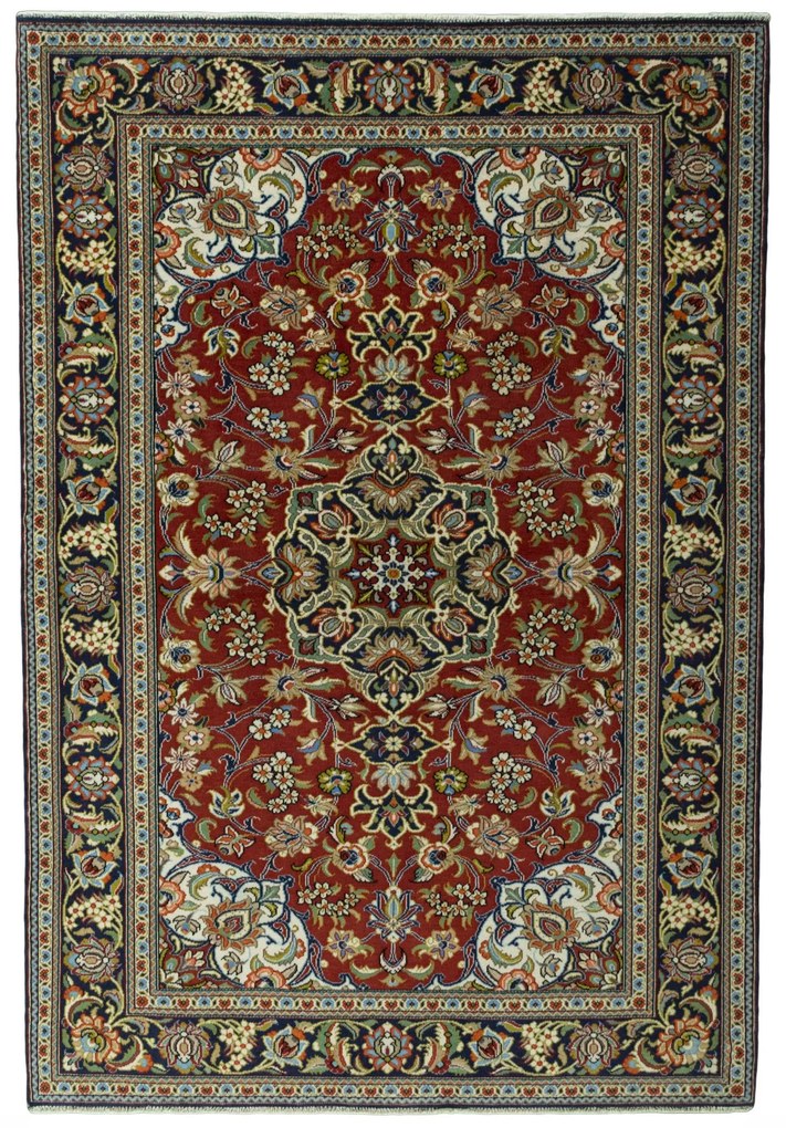 Ghom Tappeto persiano 190x130 Rosso (Iran) Annodato A Mano