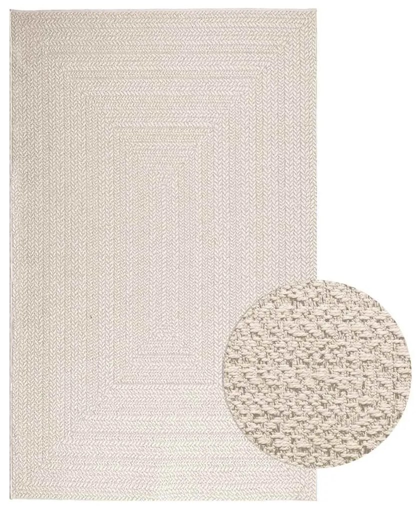 Tappeto Zızur Crema 160x230 Cm Aspetto Iuta Interni Ed Esterni /