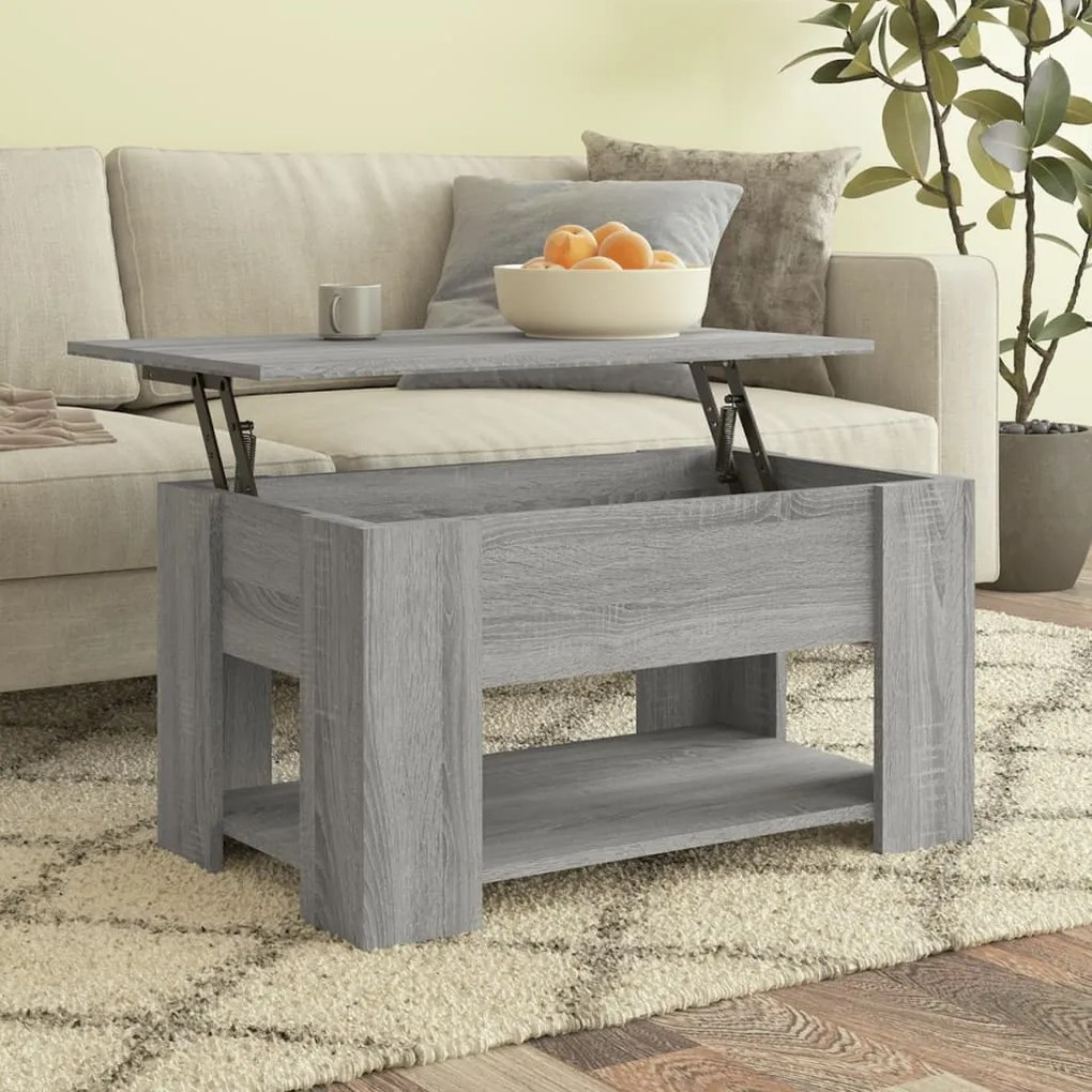 Tavolino Da Salotto Grigio Sonoma 79x49x41 Cm Legno Multistrato /