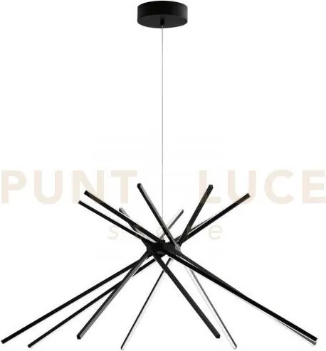 Lampadario a sospensione led shanghai nera 56w 6560lm 4000k 113x51,...