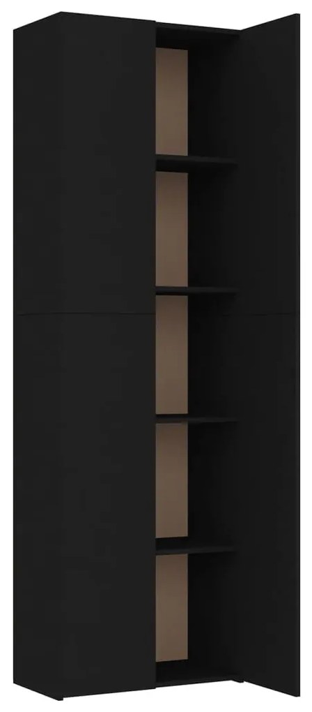 Armadio per Ufficio Nero 60x32x190 cm in Legno Multistrato