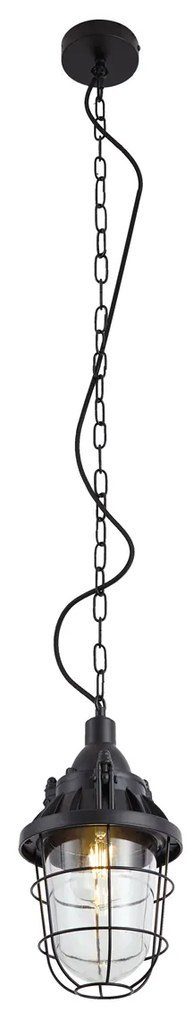 Lampada a sospensione industriale nera - Cabin