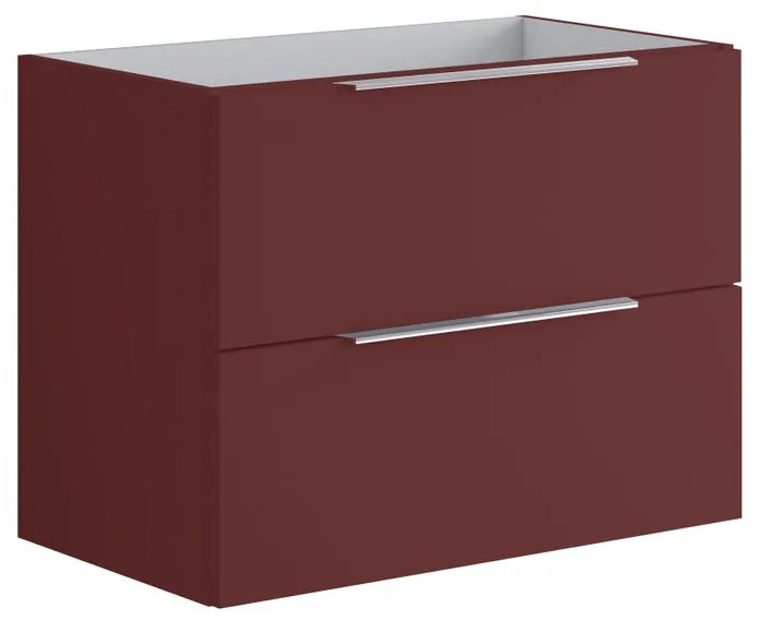 Base per mobile bagno Brera 2 cassetti P 45.5 x L 79.5 x H 60 cm laccato opaco rosso jaipur