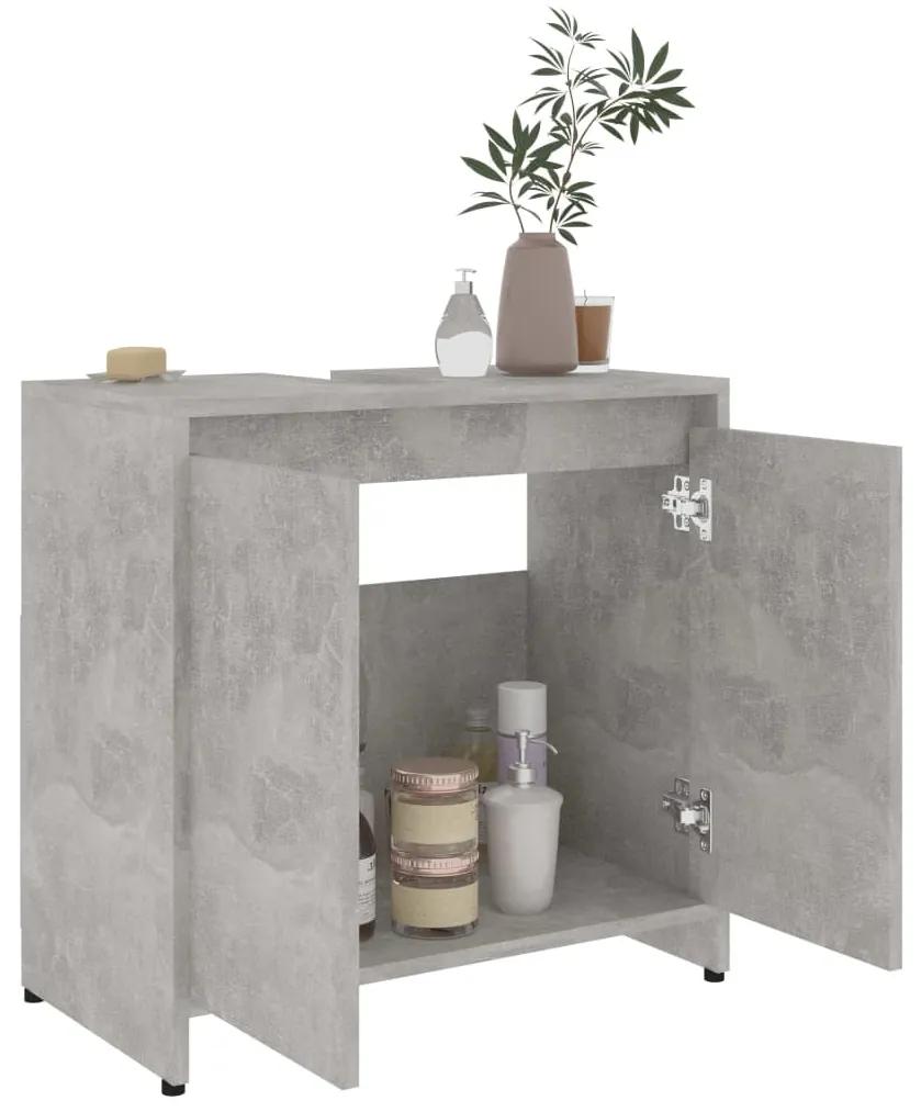 Armadio da bagno grigio cemento 60x33x61 cm in truciolato