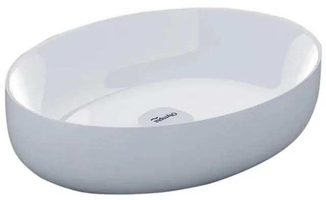 Lavabo da appoggio Metamorfosi ovale in ceramica L 55 x P 42 x H 14 cm bianco