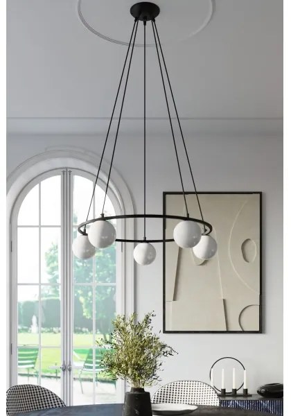 Sollux SL.1214 - Lampadario a sospensione con filo YOLI 5xG9/8W/230V nero