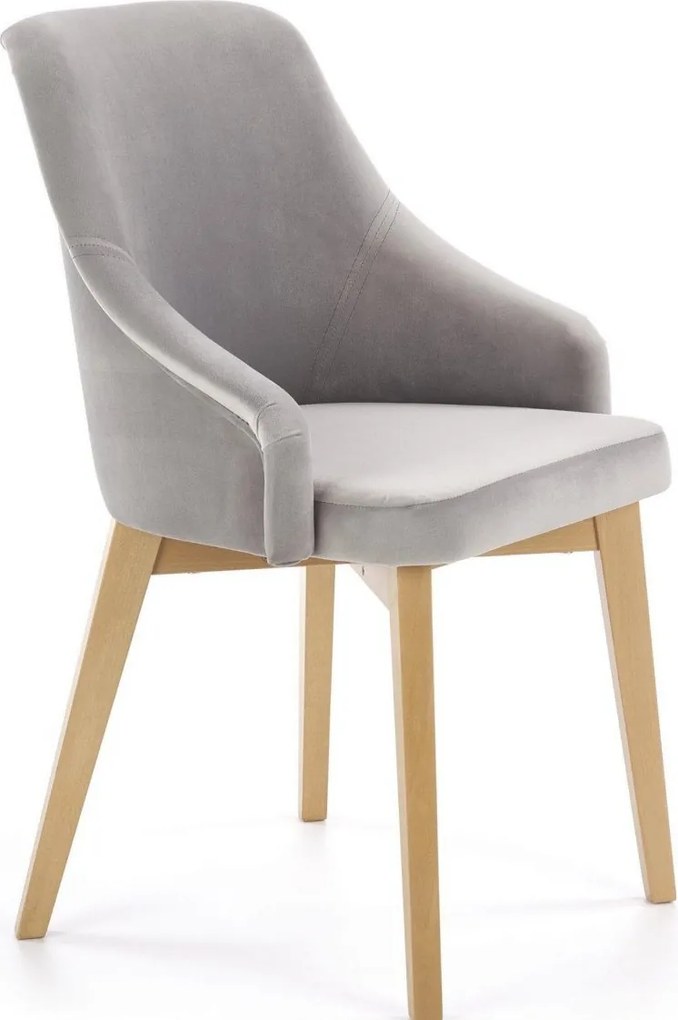 Sedia Toledo 2 velluto grigio/grigio miele Solo 265