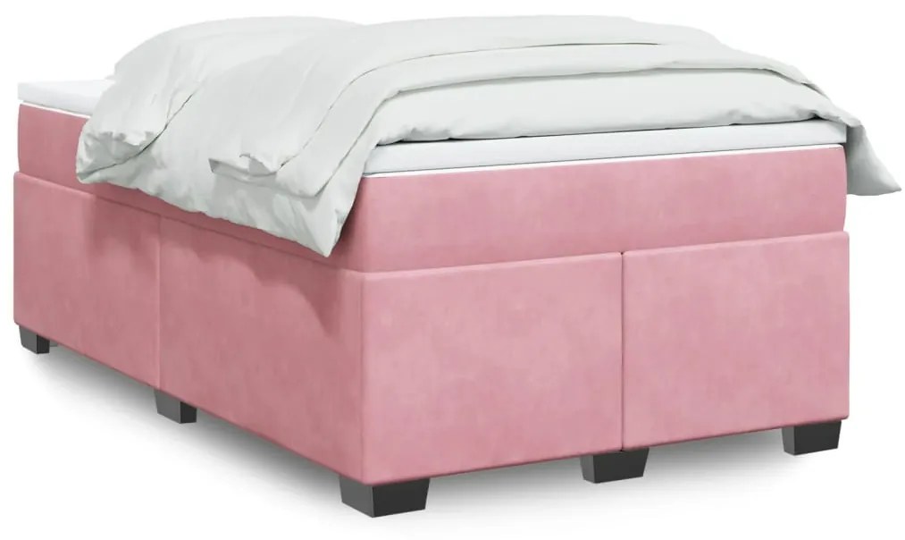 Giroletto A Molle Con Materasso Rosa 120x190 Cm İn Velluto /