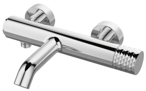Kamalu - Miscelatore vasca finitura cromo con dettaglio trama diamantata | BRASS