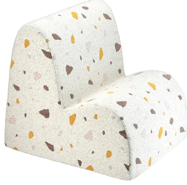 Poltrona per bambini bianca con rivestimento in bouclé e ciniglia Terrazzo Cloud – Wigiwama