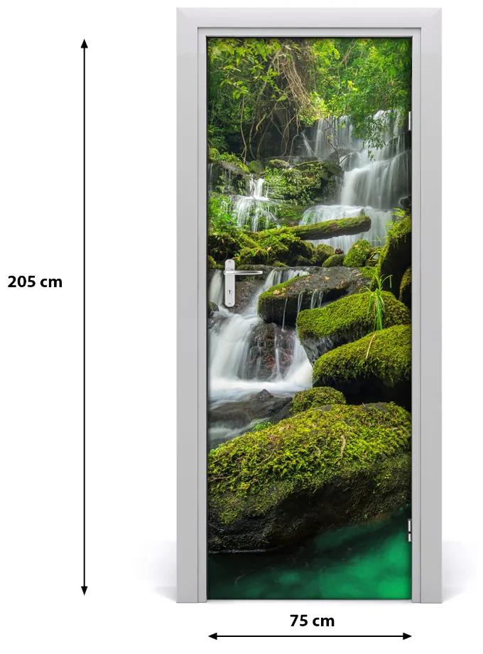 Adesivo per porta interna Cascata nella giungla 75x205 cm