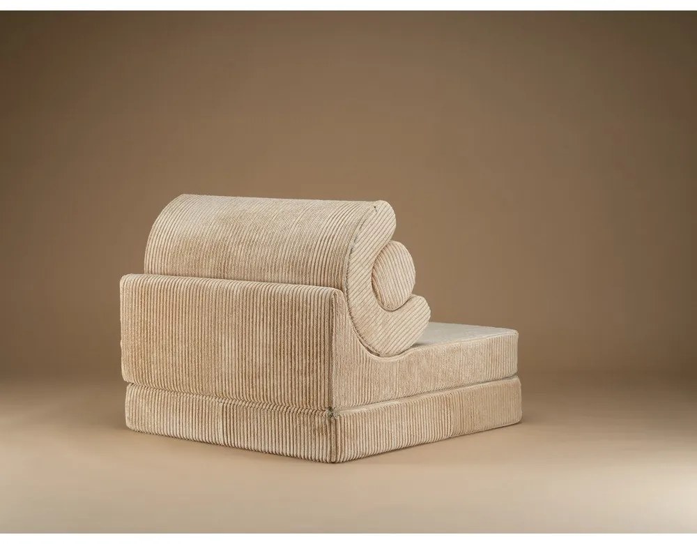 Poltrona per bambini marrone chiaro con rivestimento in velluto a coste Flipster – Wigiwama