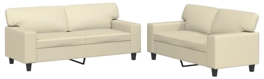 Set di divani 2 pz crema in similpelle
