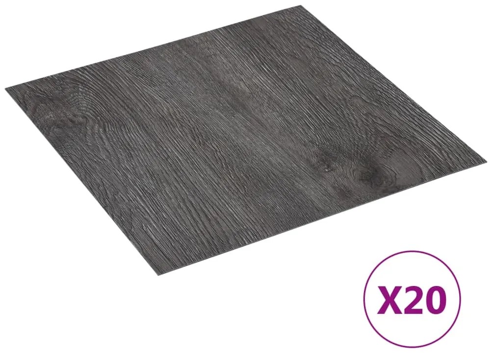 Listoni Per Pavimenti Autoadesivi 20 Pz İn Pvc 1,86 M² Marroni /