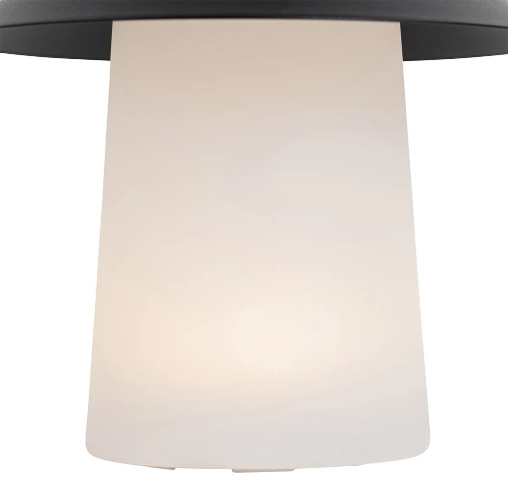 Set di 2 lampade da tavolo a fungo nere con LED ricaricabile - Ivan