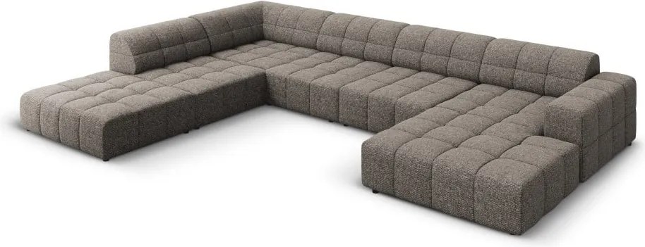 Divano angolare Chicago in ciniglia a 7 posti L364 cm
