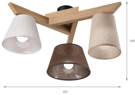 Brilagi - LED  Lampadario a plafone ANTHONY 3xE14/40W/230V quercia