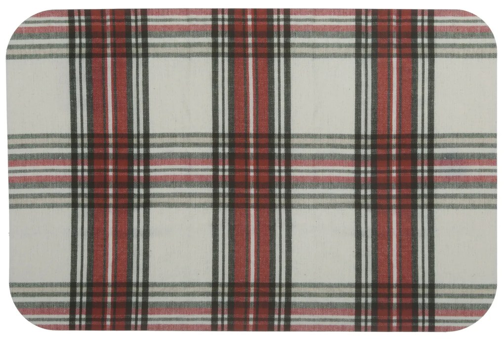 Tovaglietta tartan bianco 29,5x45 cm in plastica