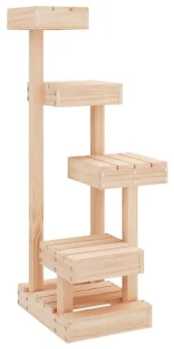 Albero per Gatti 45,5x49x103 cm in Legno Massello di Pino