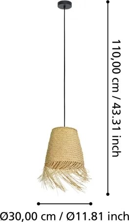Eglo 43871 - Lampadario a sospensione con filo AYCLIFFE 1xE27/40W/230V
