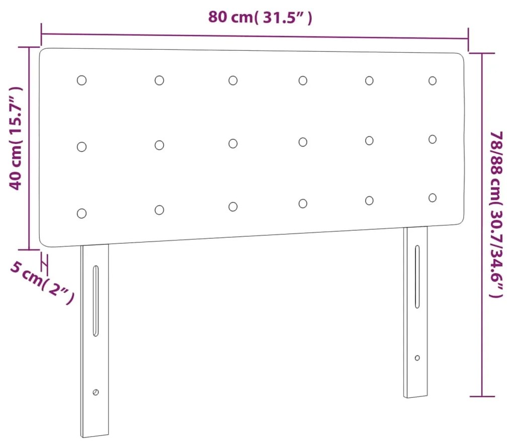 Testiera Grigio Scuro 80x5x78/88 cm in Tessuto