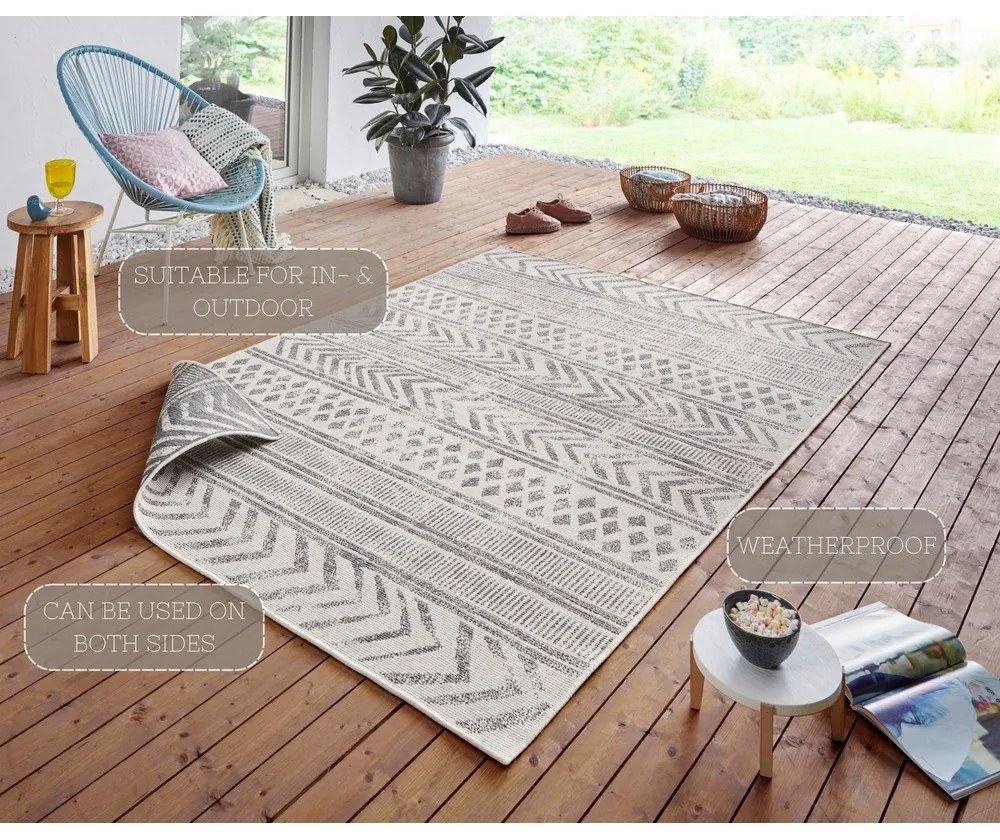 Tappeto da esterno grigio e crema , 120 x 170 cm Biri - NORTHRUGS