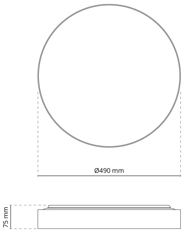Plafoniera LED Rotonda 72W Ø490mm CCT Dimmerabile + Telecomando, Bianca Colore Bianco Variabile CCT
