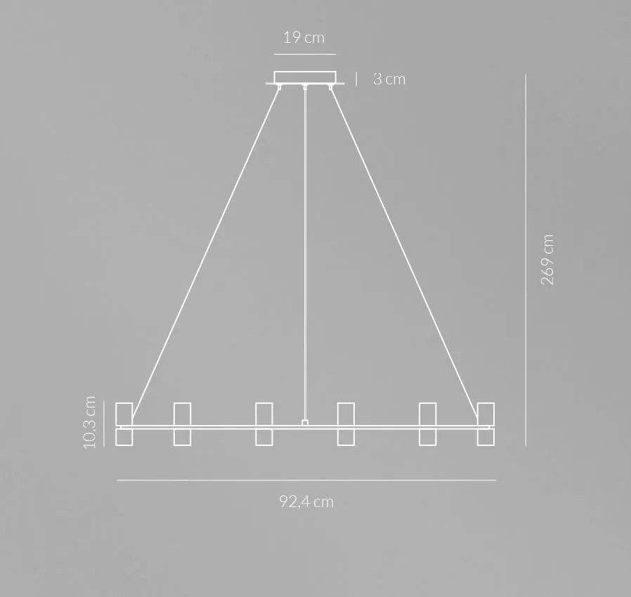 Kingfort sospensione 16x4w 5630lm 3000k