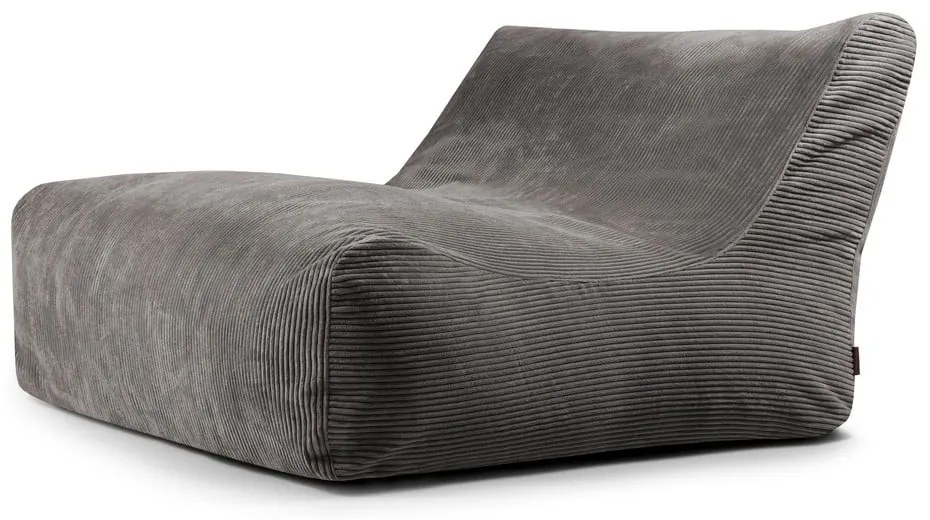 Puof a sacco grigio scuro con rivestimento in velluto a coste Sofa Lounge – SLOWDOWN