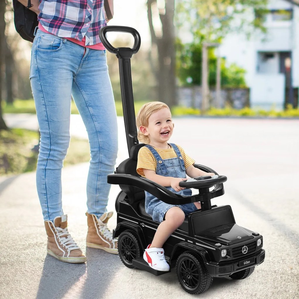 Costway Auto a spinta per bambini con licenza tettuccio regolabile, Carrozzina e auto camminante per bambini 12-36 mesi 2 Colori