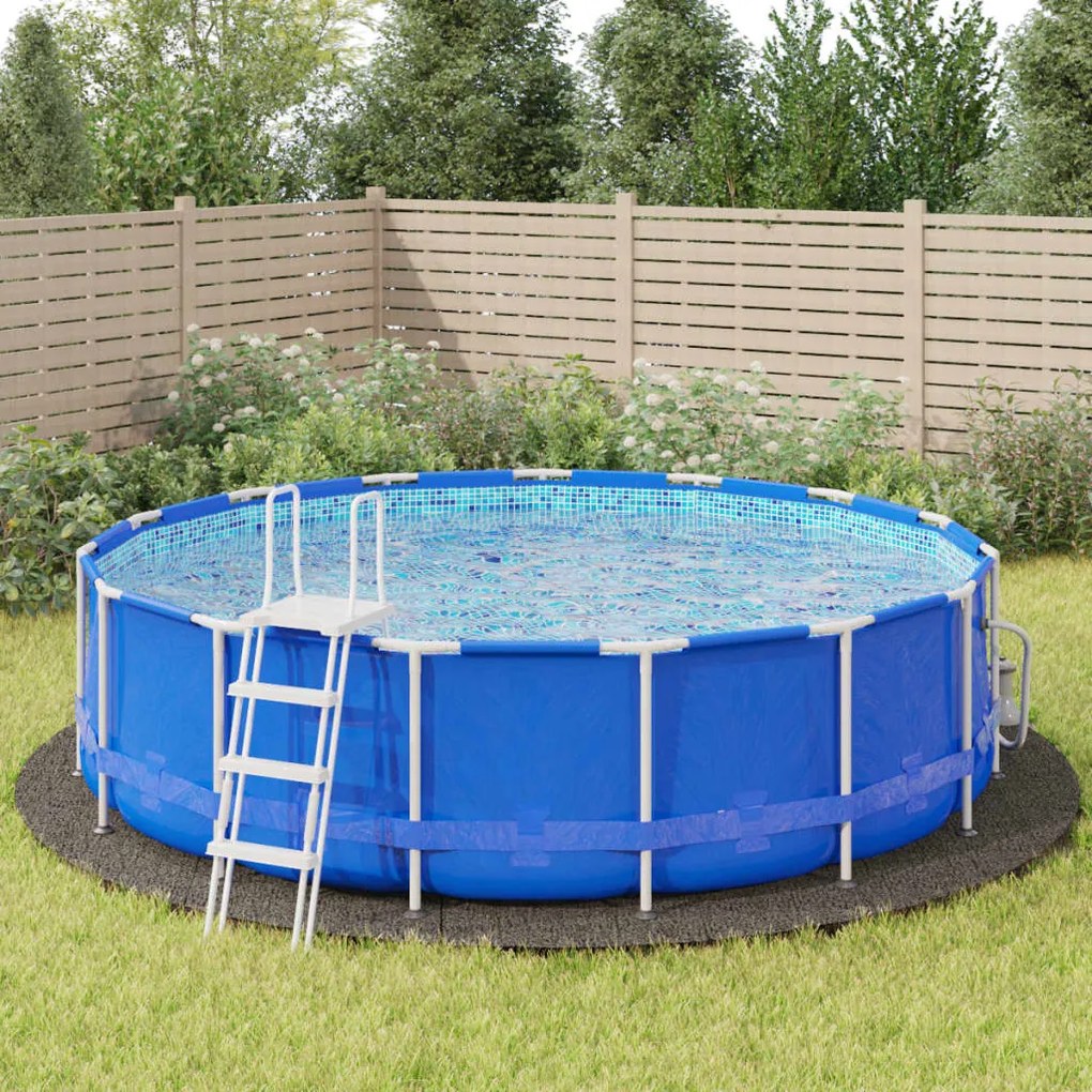 Telo Sotto Piscina Grigio Chiaro Ø550 Cm Geotessile Poliestere /