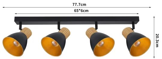 Brilagi - Faretto ODENSE 4xE14/10W/230V legno/nero