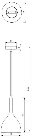 Lampadario a sospensione con filo NOAK 1xE27/60W/230V nero/oro