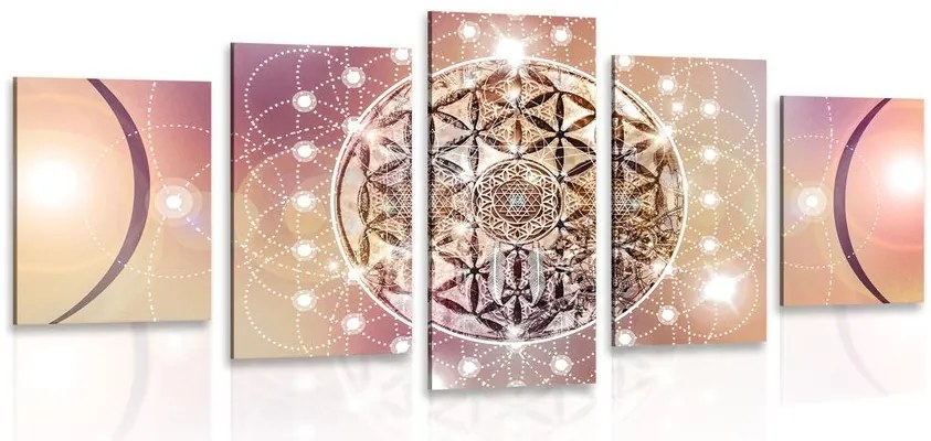 Quadri 5 pezzi – Mandala affascinante