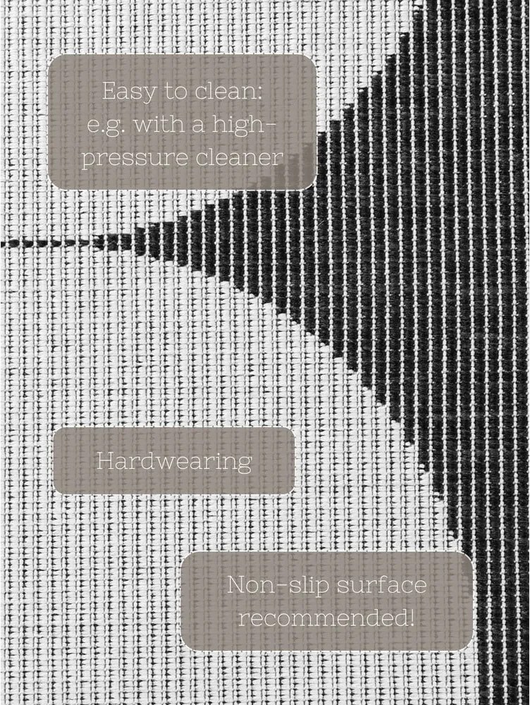 Passatoia da interno ed esterno bianca e nera 80x250 cm Duet Bowen – NORTHRUGS