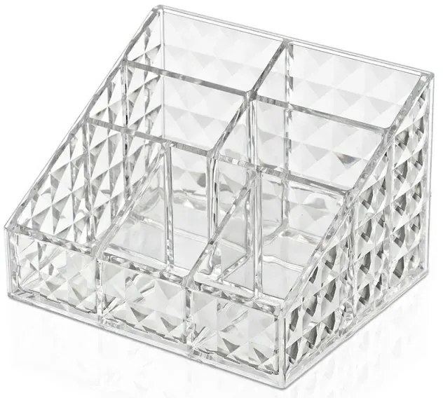 Porta trucchi organizer in plastica trasparente con 7 scomparti