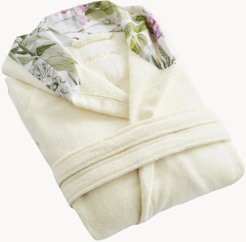 Accappatoio da donna in cotone velour con cappuccio Jardin De Roses