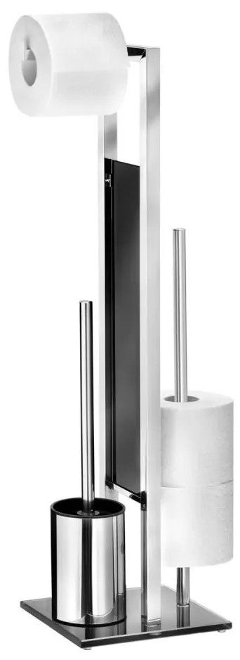 WENKO 22983100 - Scopino WC RIVALTA 18x70 cm acciaio inossidabile/argento/nero