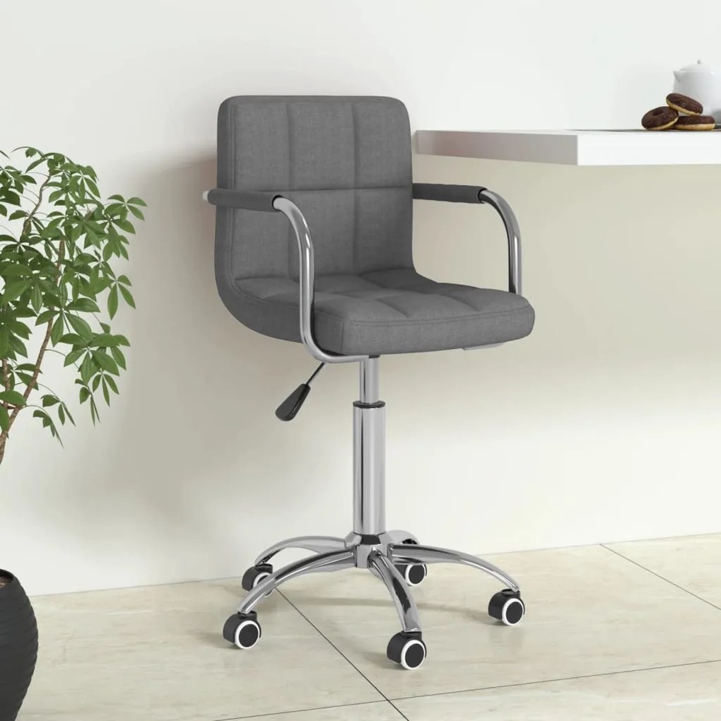 Sedia da ufficio girevole grigio chiaro in tessuto