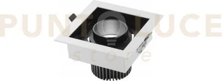 Incasso led apollo nero  20w 2000lm 3000k orientabile 15x15x9,4cm