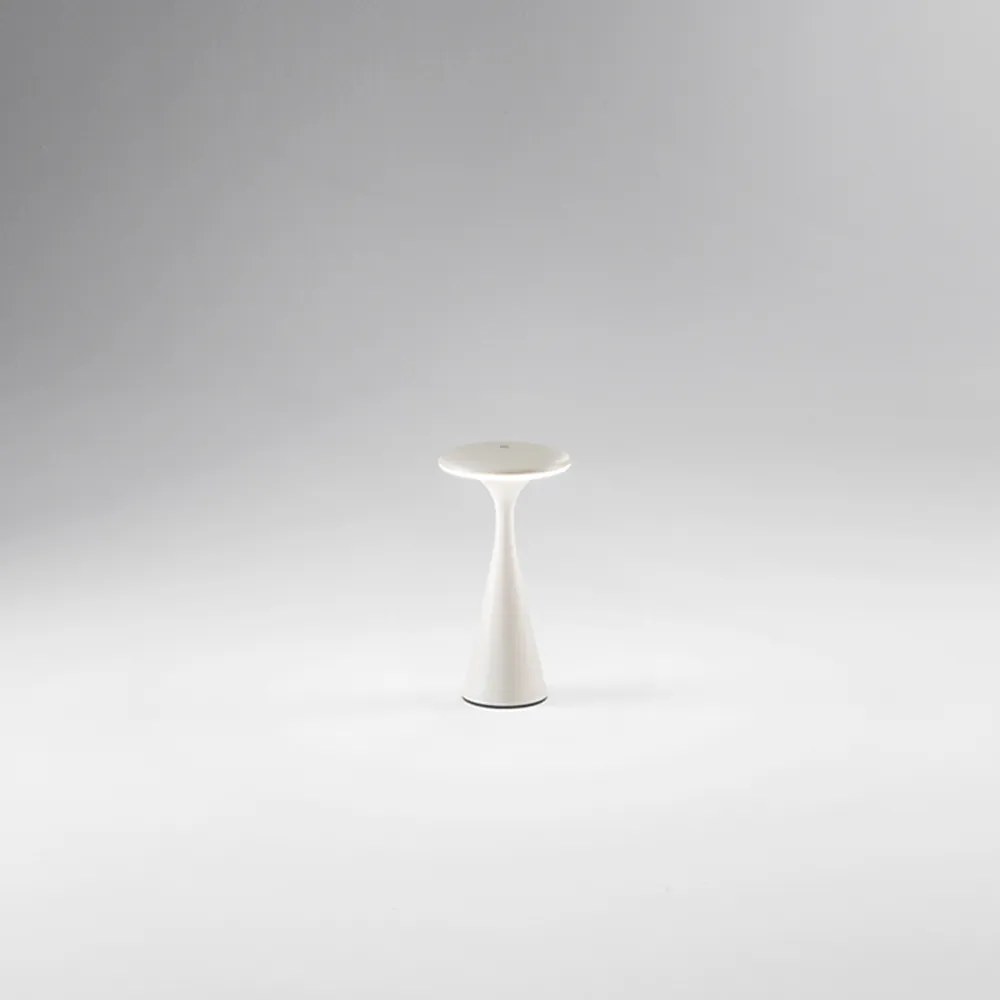 Lampada Da Tavolo Esterno Mini Elliott Contemporanea Alluminio Bianco Led Cct