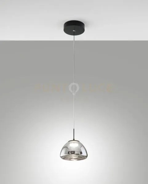 Lucille sospensione fume' 1 luce in vetro a led cct 2700k - 3000k -...