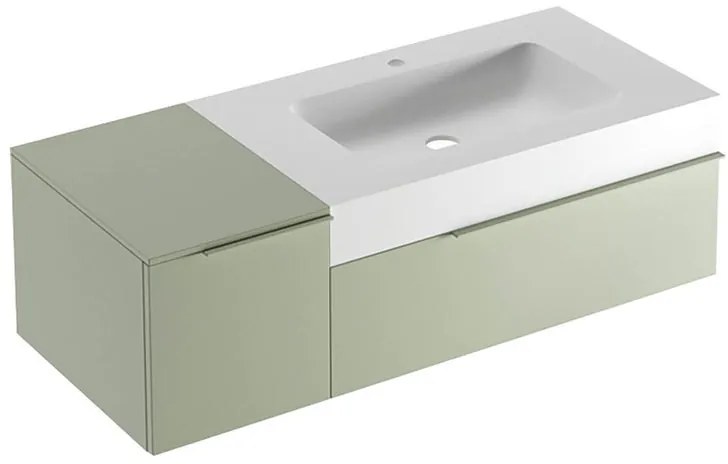 Mobile bagno con lavabo L 120 x H 36 x P 51 cm avocado per vasca a destra Ginevra