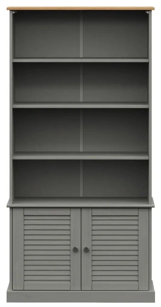 Libreria VIGO 85x35x170 cm in Legno Massello di Pino Grigio