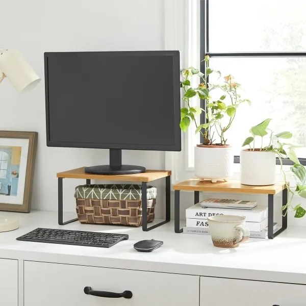 Set da 2 mensole portaoggetti MARGE, nero/marrone